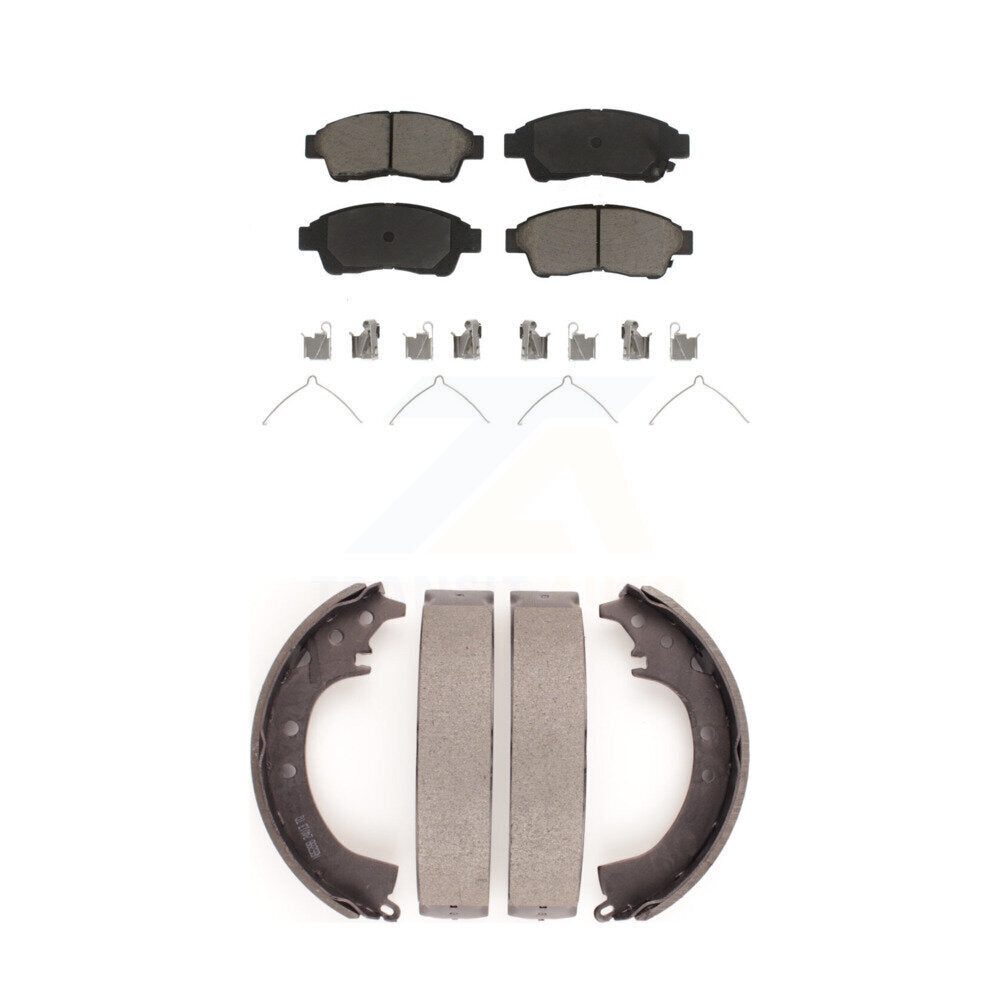 Front Rear Ceramic Brake Pads And Drum Shoes Kit For Toyota Camry RAV4