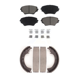 Front Rear Ceramic Brake Pads And Drum Shoes Kit For 2001-2002 Toyota RAV4