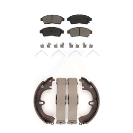 Front Rear Ceramic Brake Pads And Drum Shoes Kit For 1994-1997 Toyota Celica ST