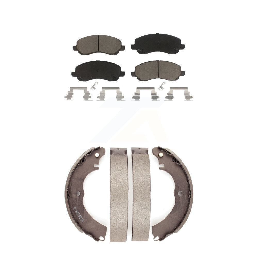 Front Rear Ceramic Brake Pads And Drum Shoes Kit For Mitsubishi Lancer