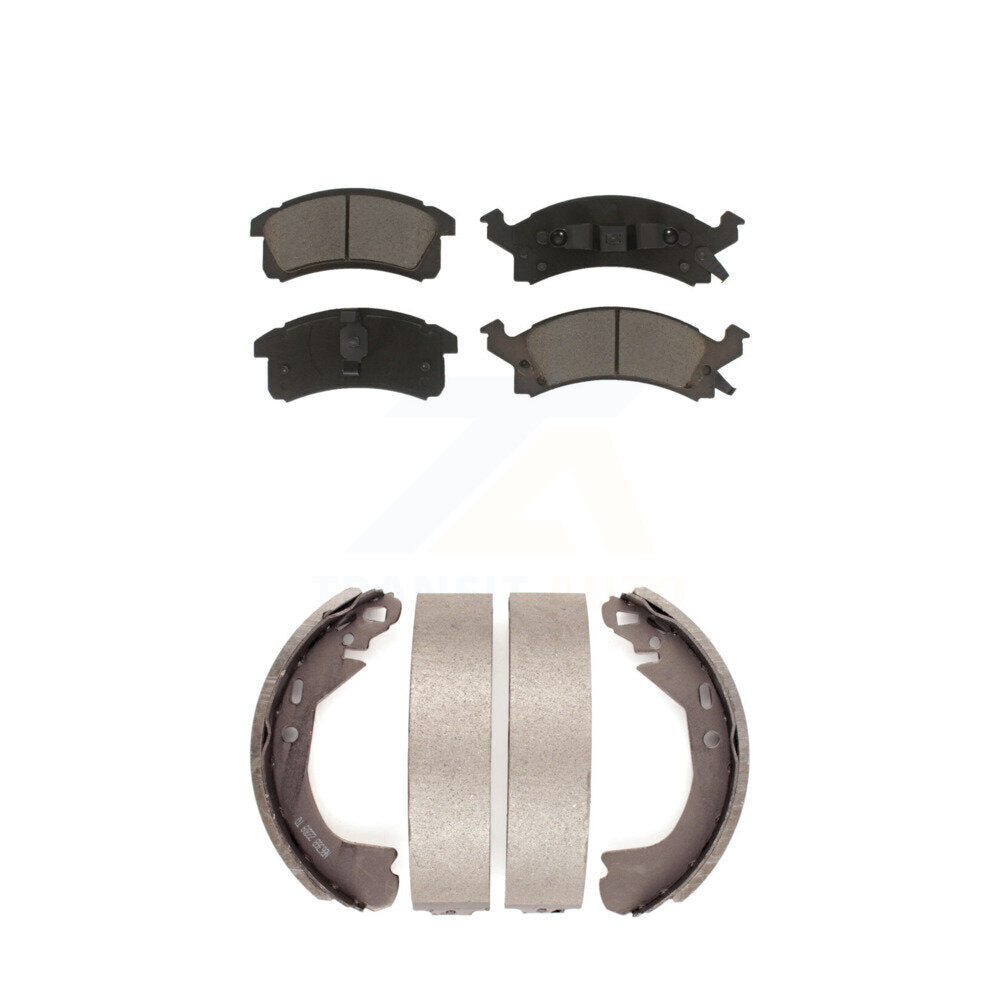 Front Rear Ceramic Brake Pads And Drum Shoes Kit For Chevrolet Cavalier Beretta