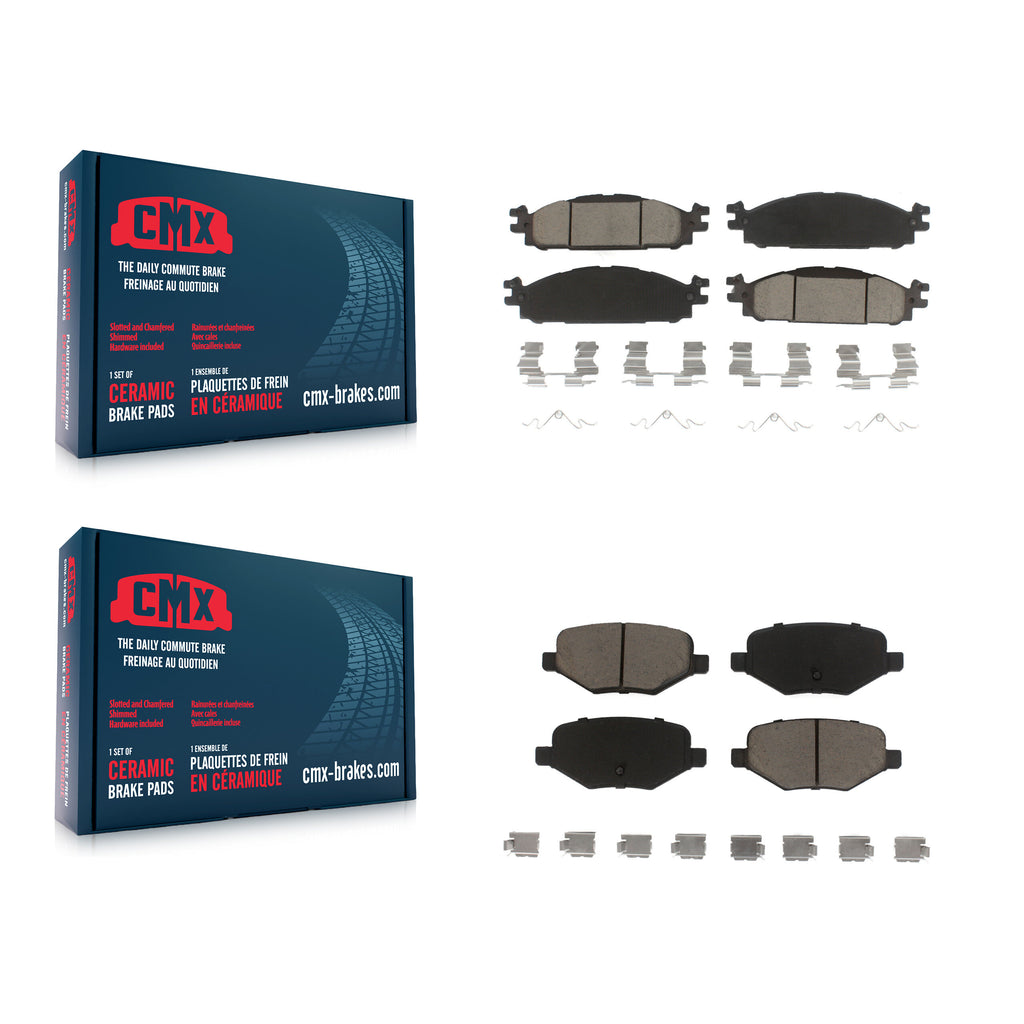 Front Rear Ceramic Brake Pads Kit For Ford Explorer Taurus Flex Lincoln MKT MKS