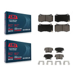Front Rear Ceramic Brake Pads Kit For 2015 Dodge Charger R T Scat Pack with 6.4L