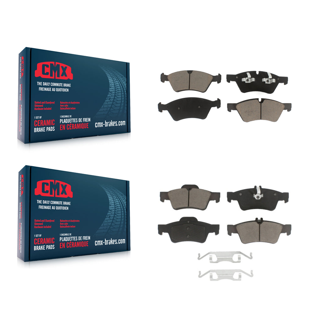 Front Rear Ceramic Brake Pads Kit For Mercedes-Benz E350 E550 E500 AWD