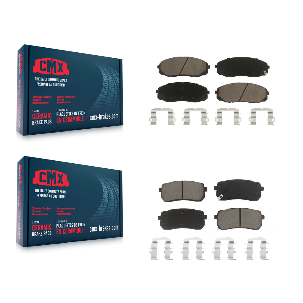 Front Rear Ceramic Brake Pads Kit For 2015-2019 Kia Sedona