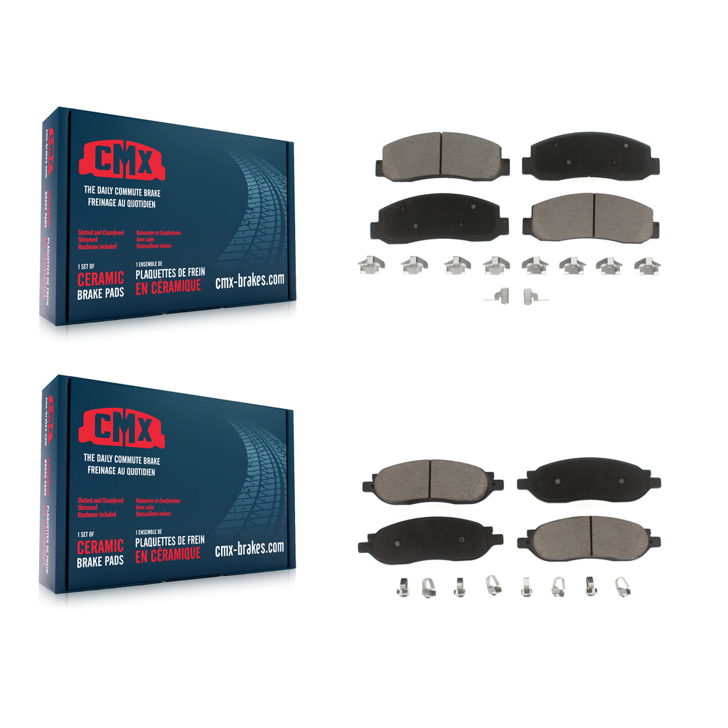 Front Rear Ceramic Brake Pads Kit For 2005-2007 Ford F-250 Super Duty F-350