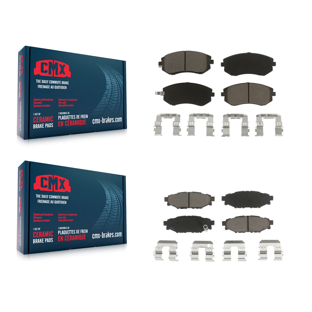Front Rear Ceramic Brake Pads Kit For Subaru Outback Legacy Forester Impreza WRX