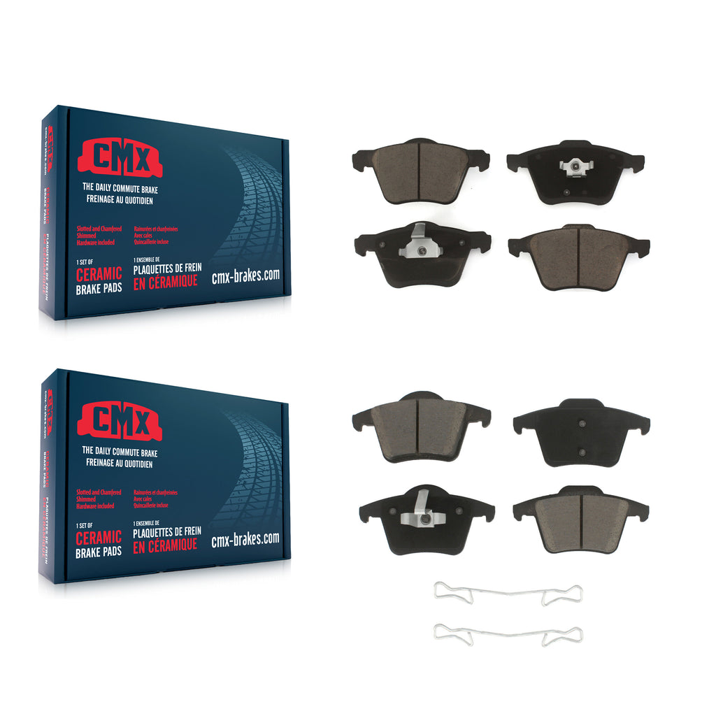 Front Rear Ceramic Brake Pads Kit For 03-14 Volvo XC90 With 336mm Diameter Rotor