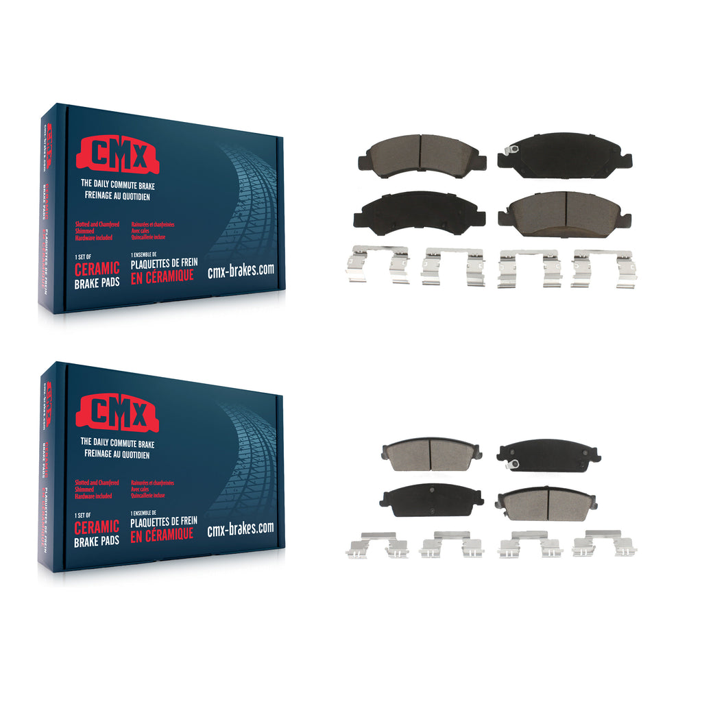 Front Rear Ceramic Brake Pads Kit For Chevrolet Silverado 1500 GMC Sierra Tahoe