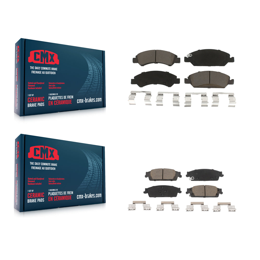 Front Rear Ceramic Brake Pads Kit For Chevrolet Silverado 1500 GMC Sierra Tahoe