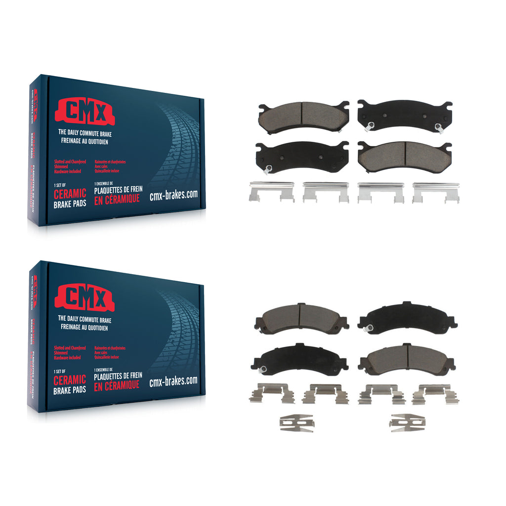 Front Rear Ceramic Brake Pads Kit For Chevrolet Silverado 1500 GMC Tahoe Sierra