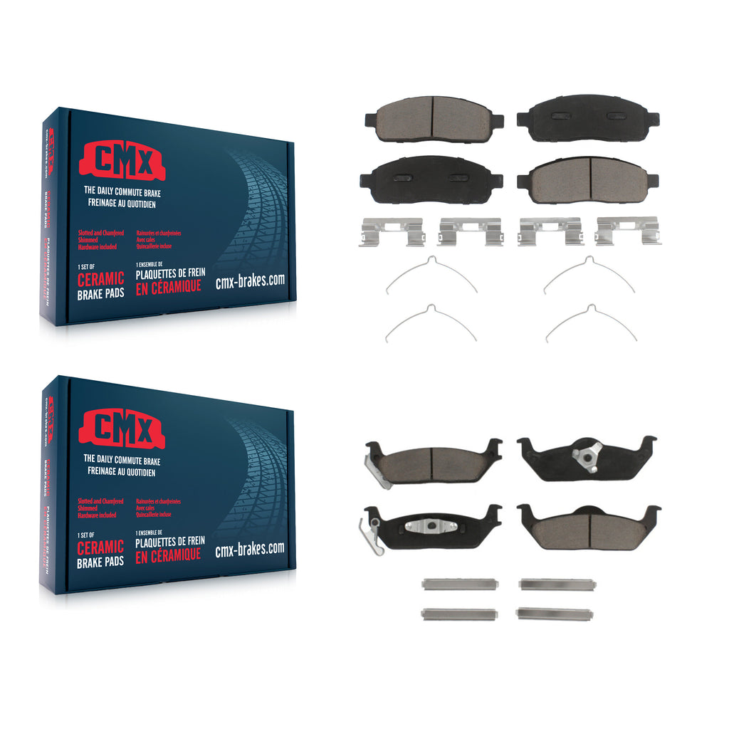 Front Rear Ceramic Brake Pads Kit For Ford F-150 Lincoln Mark LT