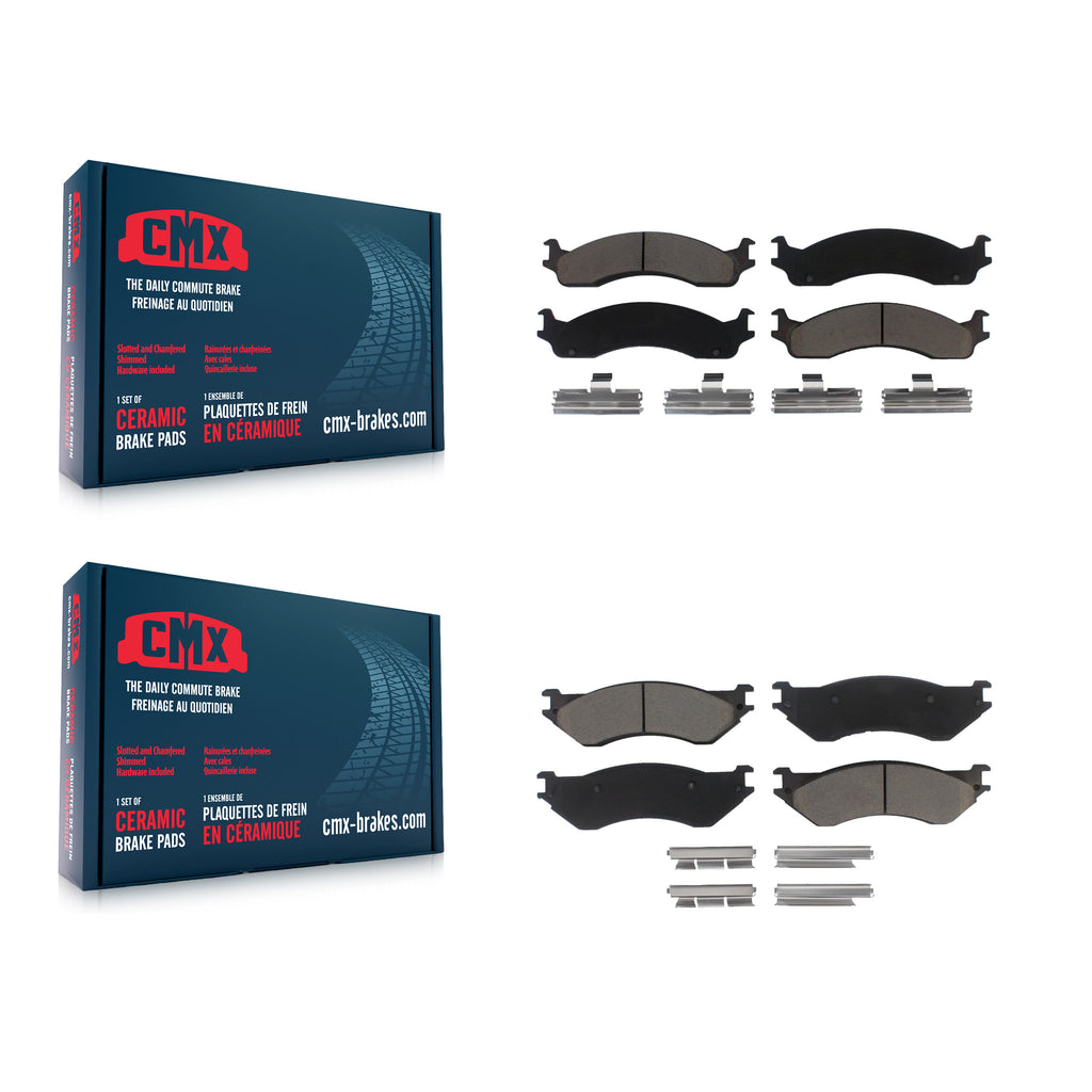 Front Rear Ceramic Brake Pads Kit For 2001-2002 Dodge Ram 2500 3500