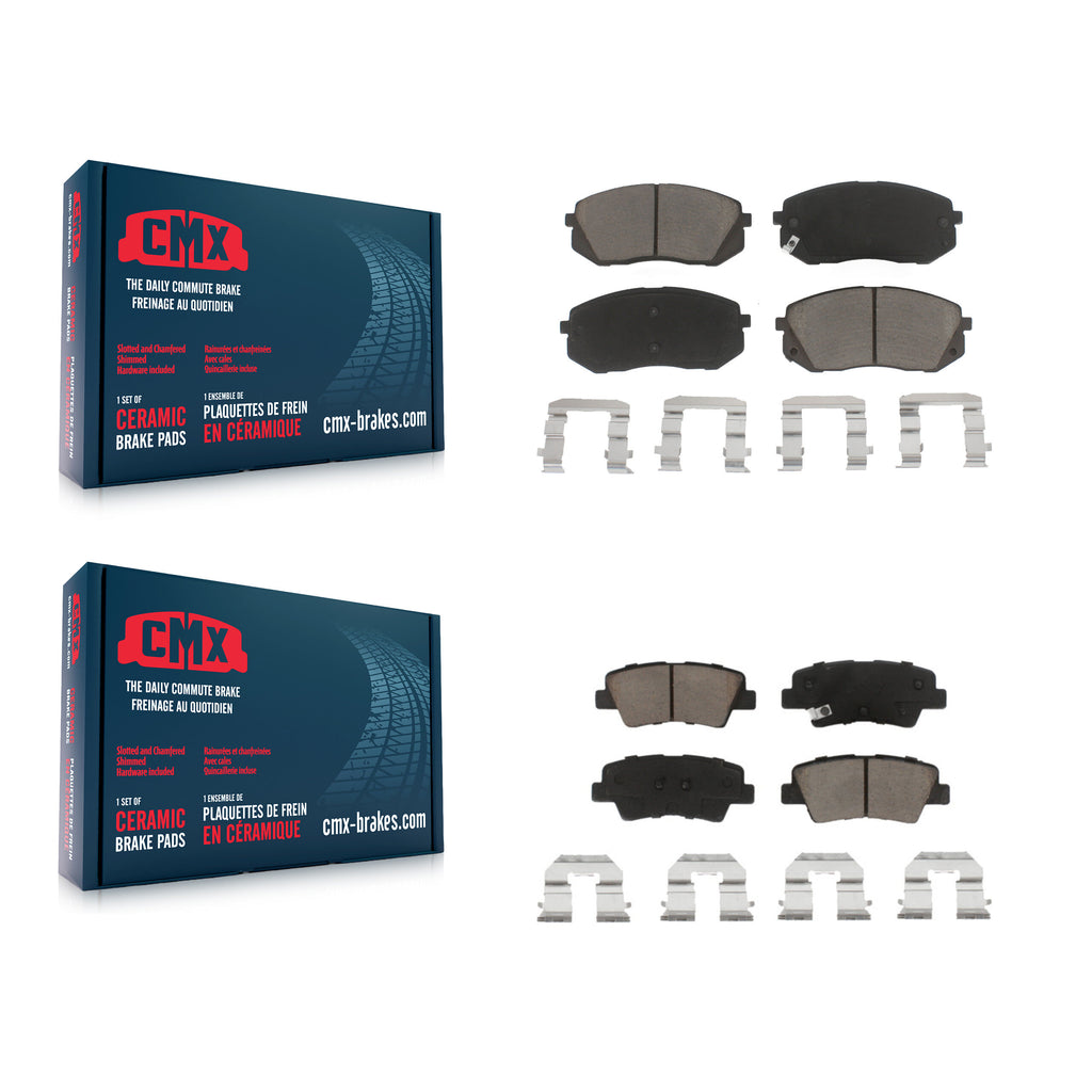 Front Rear Ceramic Brake Pads Kit For Hyundai Sonata Kia Cadenza Soul EV