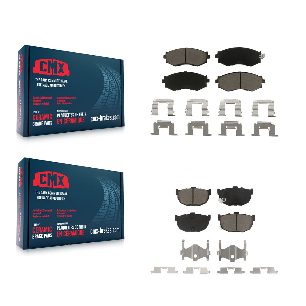 Front Rear Ceramic Brake Pads Kit For 1990-1992 Nissan Stanza Disc rear brakes