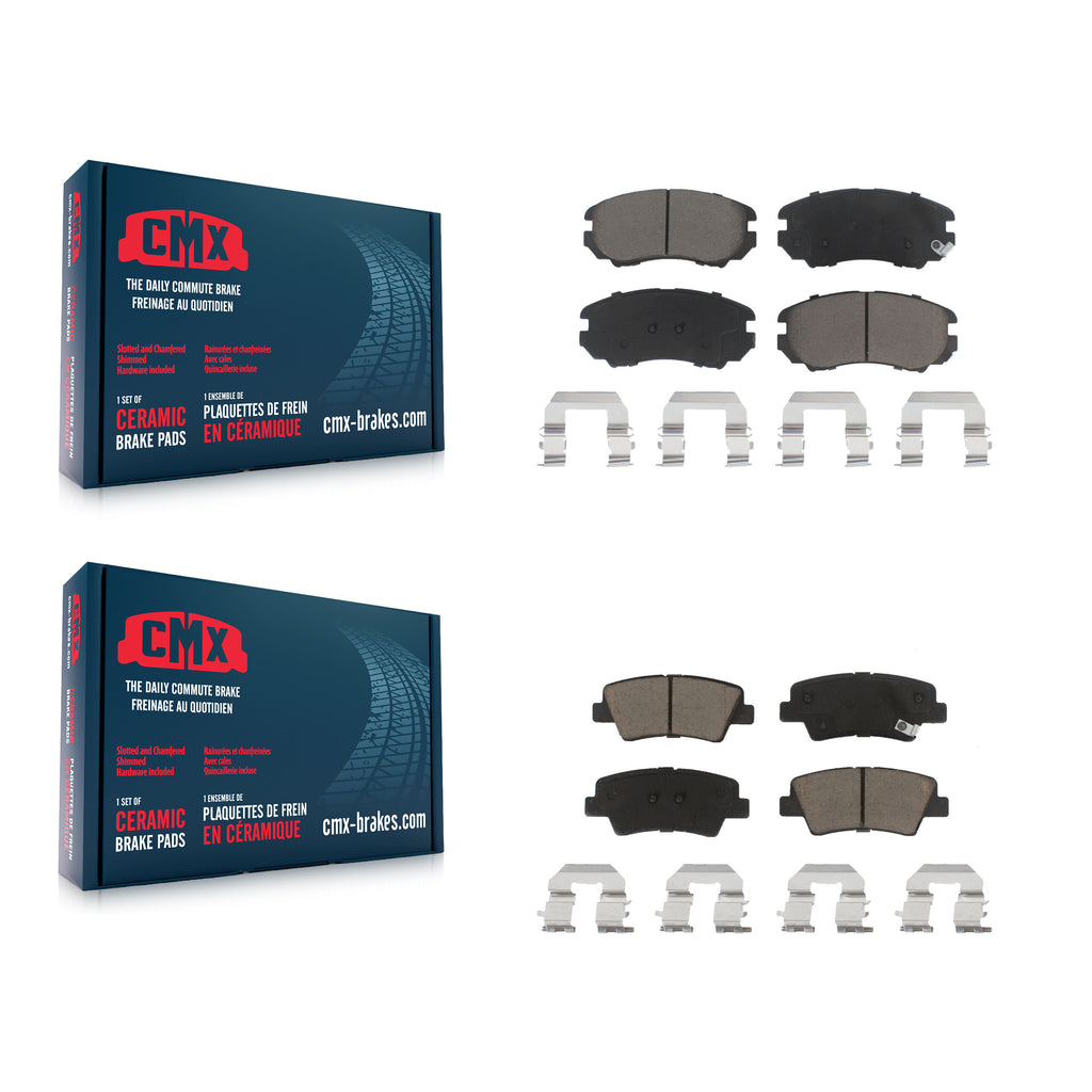 Front Rear Ceramic Brake Pads Kit For Kia Hyundai Soul Sonata Elantra Amanti
