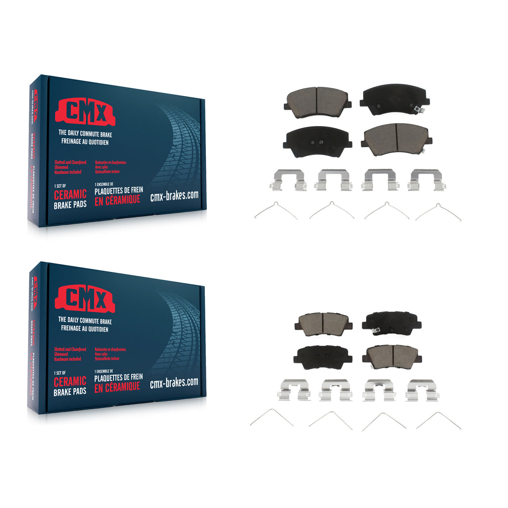 Front Rear Ceramic Brake Pads Kit For Hyundai Elantra Kia Niro Ioniq