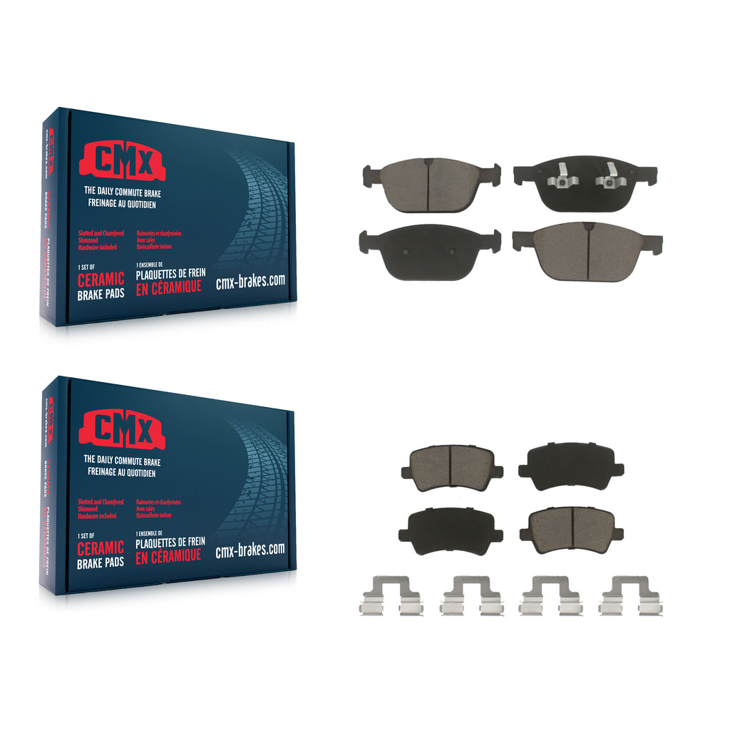 Front Rear Ceramic Brake Pads Kit For 2010-2015 Volvo XC60