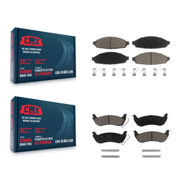 Front Rear Ceramic Brake Pads Kit For Ford Crown Victoria Mercury Grand Marquis