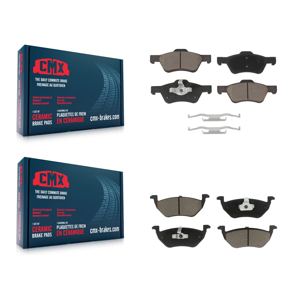 Front Rear Ceramic Brake Pads Kit For Ford Escape Mercury Mariner Mazda Tribute