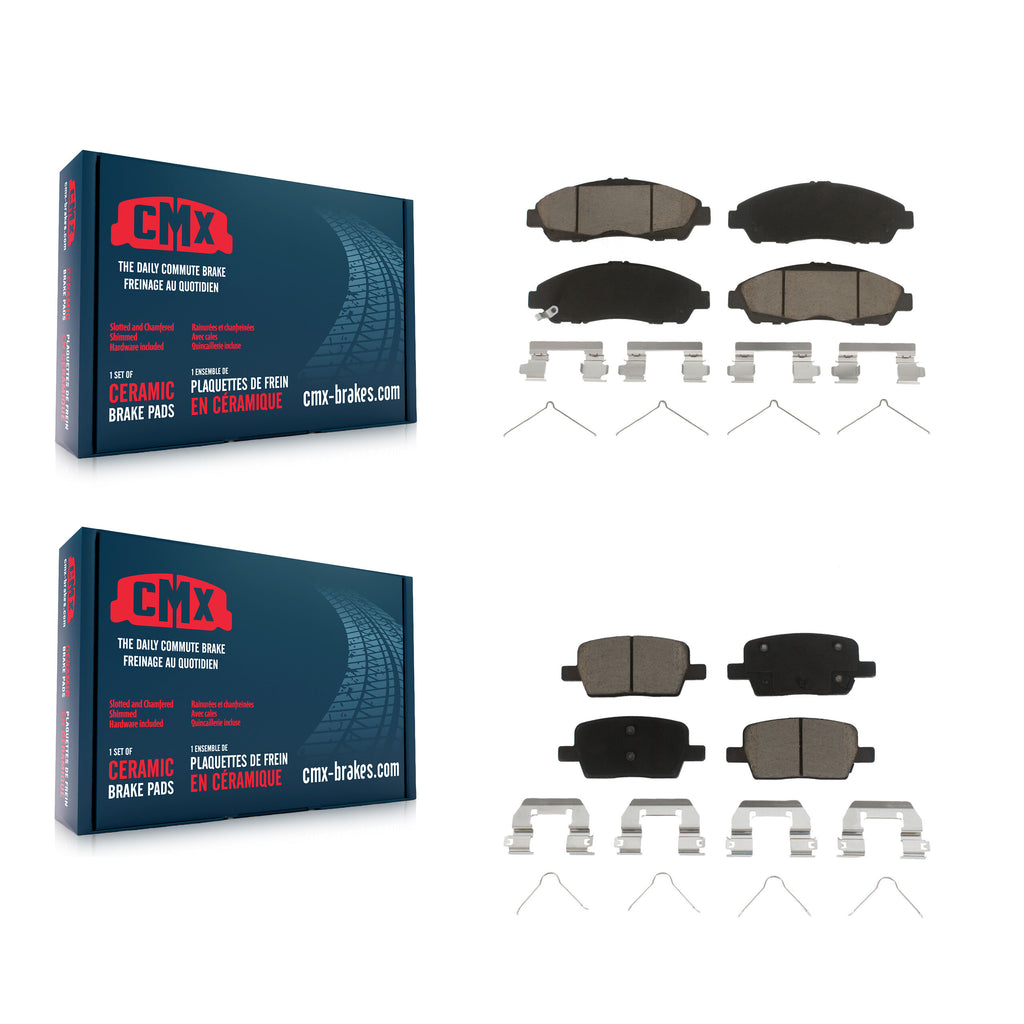 Front Rear Ceramic Brake Pads Kit For Chevrolet Traverse GMC Acadia Cadillac XT5