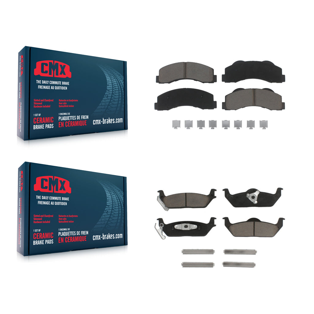 Front Rear Ceramic Brake Pads Kit For 2010-2011 Ford F-150
