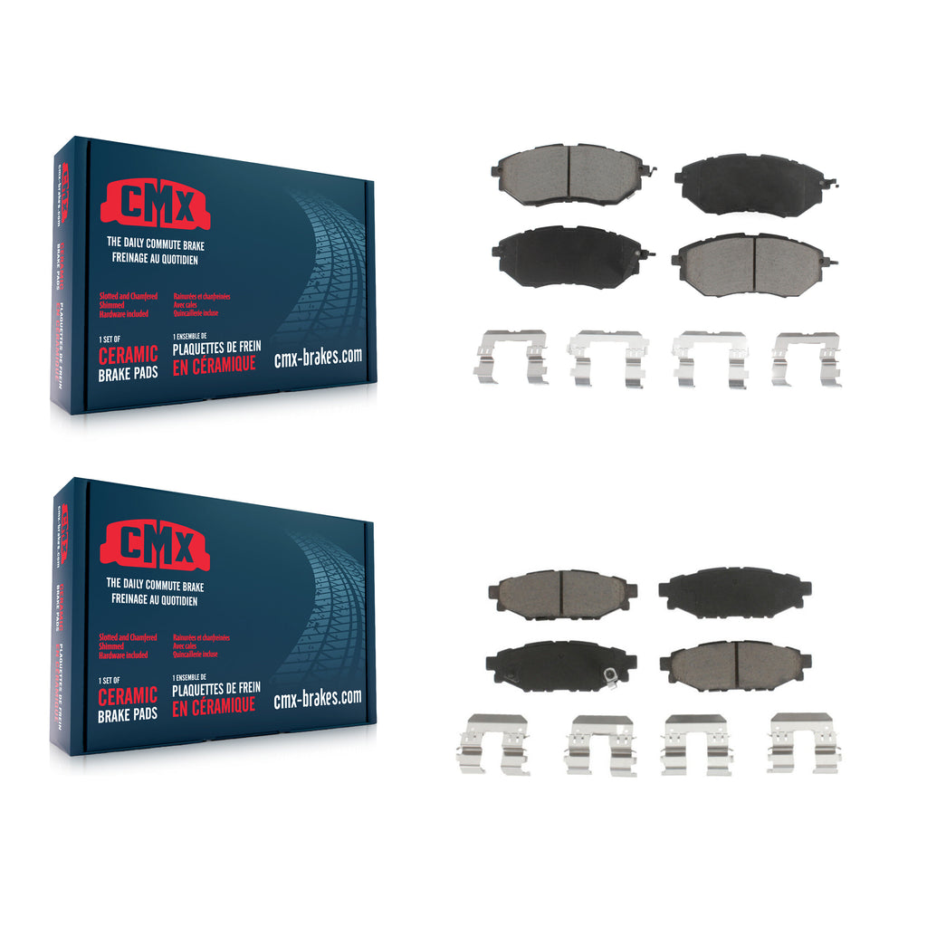 Front Rear Ceramic Brake Pads Kit For Subaru WRX
