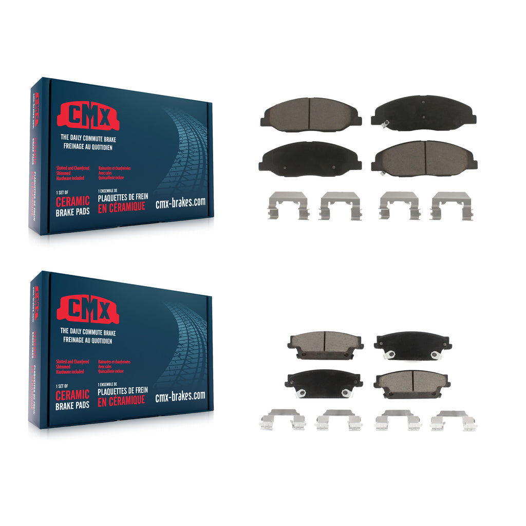 Front Rear Ceramic Brake Pads Kit For 09-11 Cadillac STS With Performance Brakes