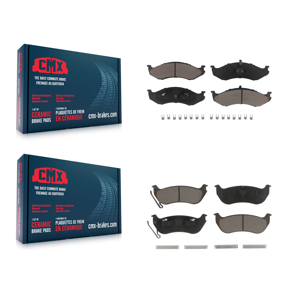 Front Rear Ceramic Brake Pads Kit For Jeep Wrangler TJ