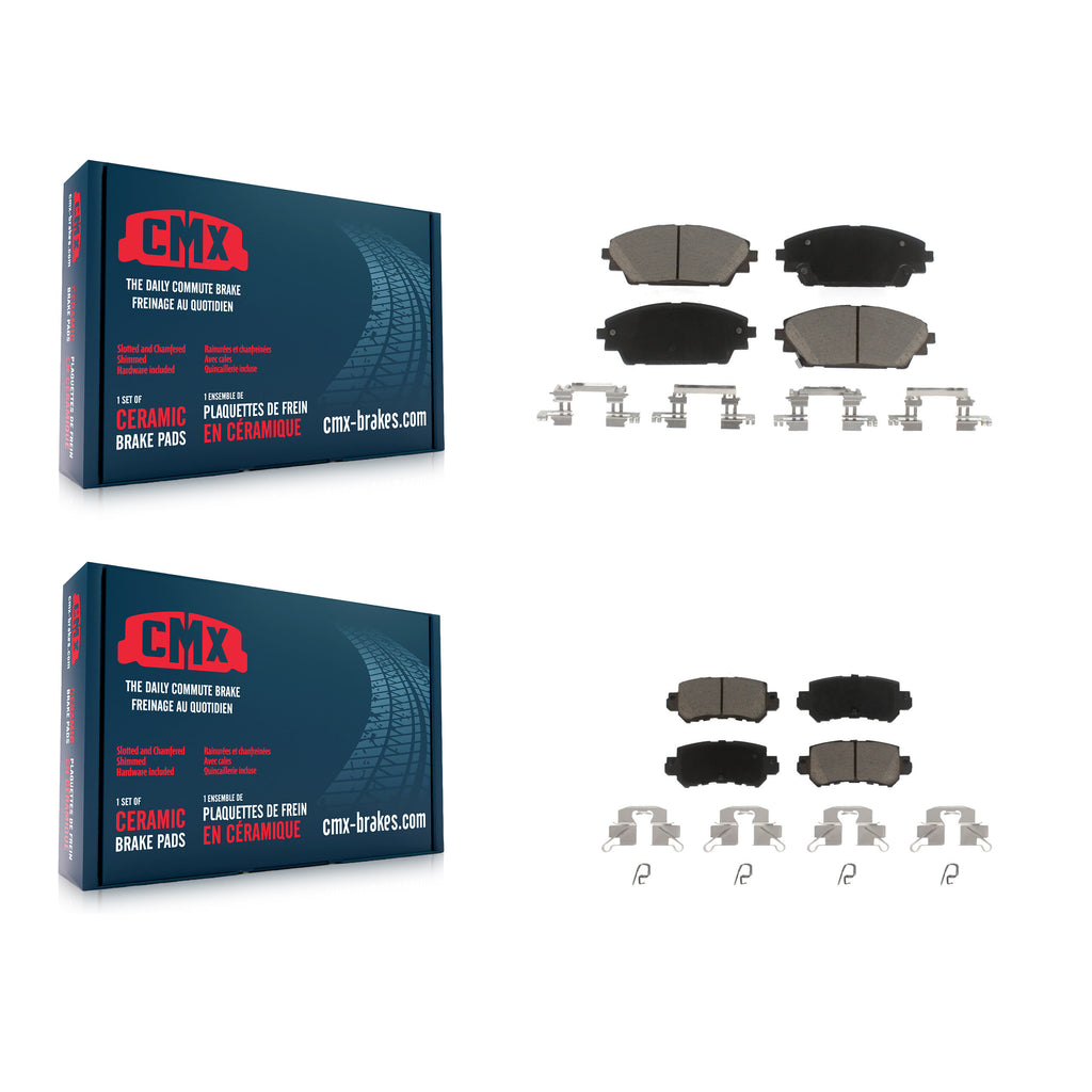 Front Rear Ceramic Brake Pads Kit For 2016-2018 Mazda CX-3