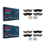 Front Rear Ceramic Brake Pads Kit For 2004 Ford F-150 Heritage With 8 Lug Wheels