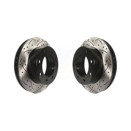 Front Drilled Slot Disc Brake Rotors Pair For Ford F-250 Super Duty F-350 F-450