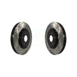 Front Coated Drilled Slotted Disc Brake Rotors Pair For Ford Mustang