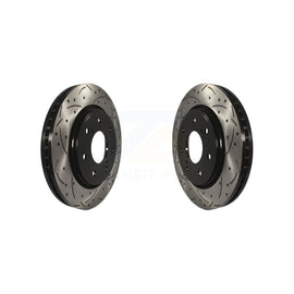 [Front] 2010-2014 Ford F-150 With 7 Lug Wheels Premium OE Drilled & Slotted Brake Rotor Kit For Max Performance Braking