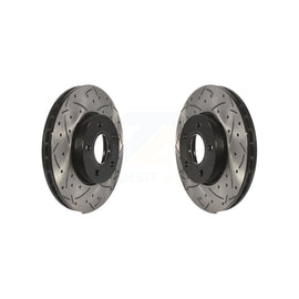 Front Coated Drilled Slotted Disc Brake Rotors Pair For Ford Focus C-Max