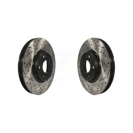 Front Coated Drilled Slotted Disc Brake Rotors Pair For Ford Fusion Lincoln MKZ