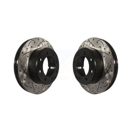 Front Coated Drilled Slotted Disc Brake Rotors Pair For Ram 2500 3500 1500 Dodge