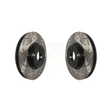 Front Coated Drilled Slotted Disc Brake Rotors Pair For BMW X5 X6