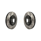 Front Coated Drilled Slotted Disc Brake Rotors Pair For Mini Cooper Countryman