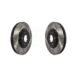 Front Coated Drilled Slotted Disc Brake Rotors Pair For Nissan Sentra Juke