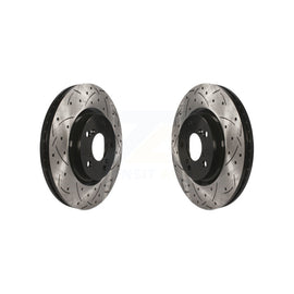 Front Coated Drilled Slotted Disc Brake Rotors Pair For Honda Odyssey Acura TL