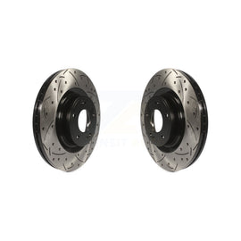 Front Coated Drilled Slotted Disc Brake Rotors Pair For Hyundai Genesis Coupe