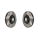 Front Coated Drilled Slotted Disc Brake Rotors Pair For Volvo XC60