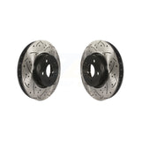 Front Drilled Slot Brake Rotor Pair For Mercedes-Benz E350 C300 C350 E400 SLC300