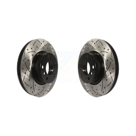 Front Coated Drilled Slotted Disc Brake Rotors Pair For BMW X3 X4