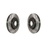 Front Drilled Slot Brake Rotors Pair For 2012-2017 Fiat 500 Naturally Aspirated