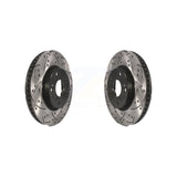 Front Coated Drilled Slotted Disc Brake Rotors Pair For Honda Accord Civic