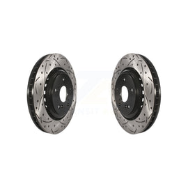Front Coated Drilled Slotted Disc Brake Rotors Pair For Acura MDX TLX