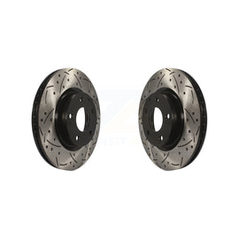 Front Coated Drilled Slotted Disc Brake Rotors Pair For Mazda 3 CX-3 Sport