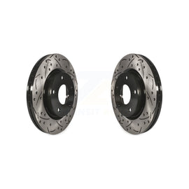 Front Coated Drilled Slotted Disc Brake Rotors Pair For Nissan Sentra